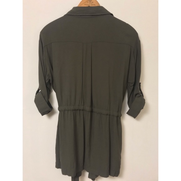 Army Green Fall/Spring Cardigan Drawstring Ties at Waist - Picture 2 of 4